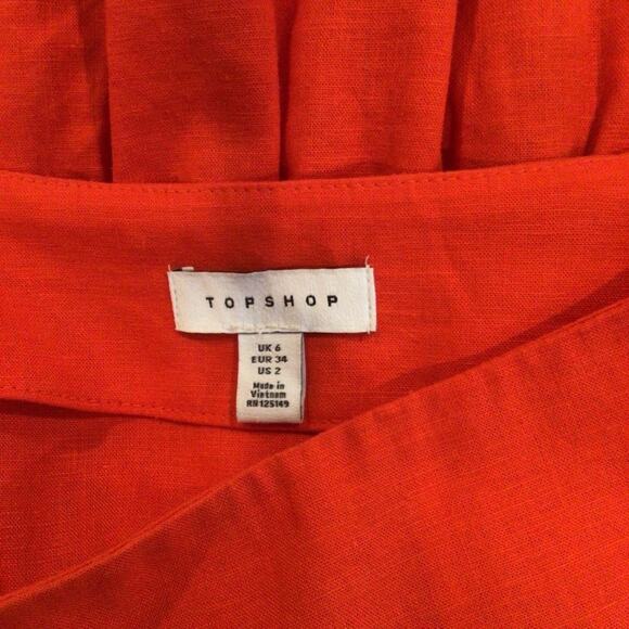 TOPSHOP Ruffle Mini Skirt with Bow Tie size 2 - Picture 3 of 5